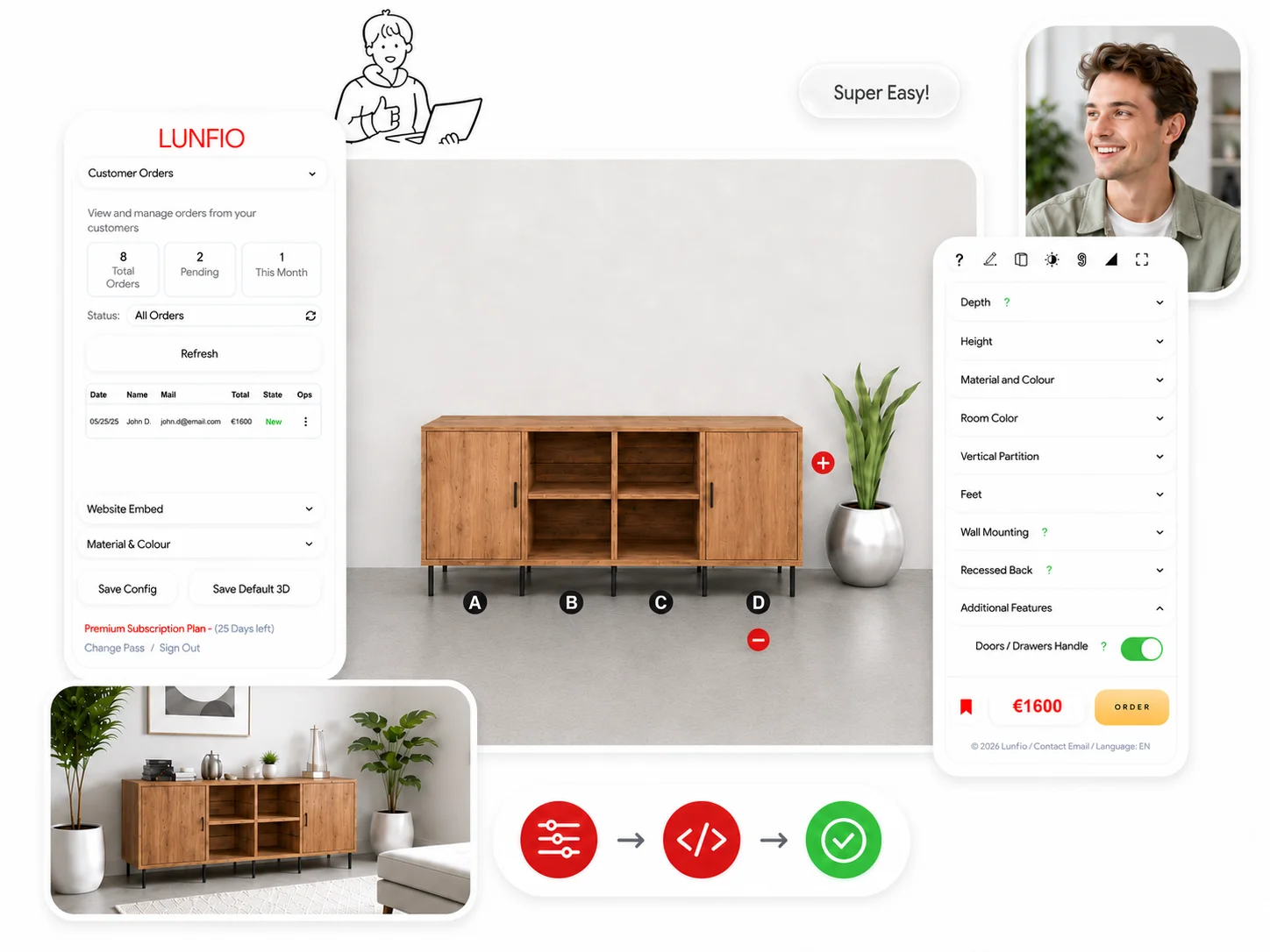 Lunf.io 3D furniture configurator preview